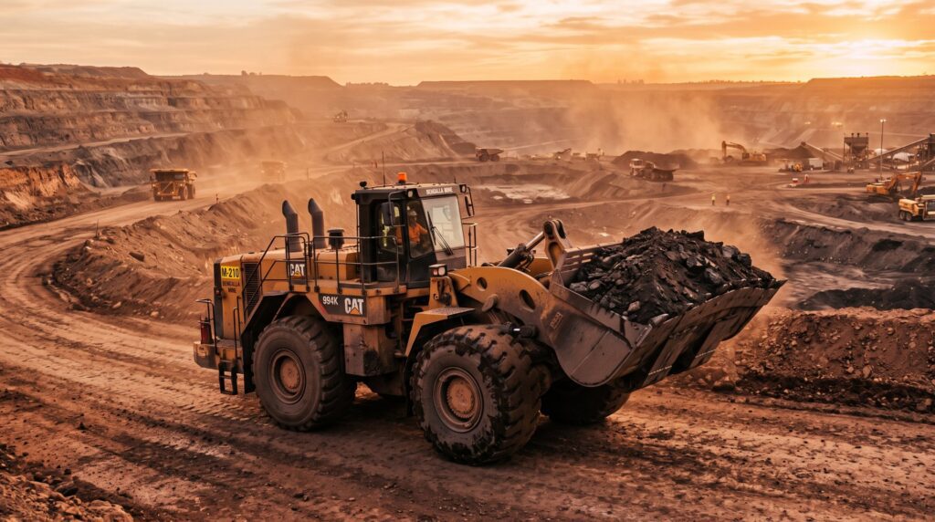 RIIMPO304E Conduct Wheel Loader Operations - mining wheel loader at an open-cut coal mine