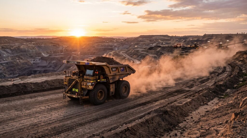 RIIMPO338E Conduct Rigid Haul Truck Operations - rigid dump truck on a mine haul road